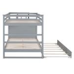 Gray Full Over Full Bunk Bed with Storage