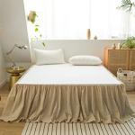 BISELINA French Linen Ruffle Bed Skirt, 18-Inch