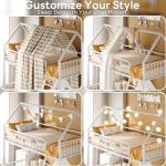 LIKIMIO Twin Over Full House Bunk Bed, White