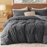 Bedsure Faux Fur Duvet Cover Set - King Size