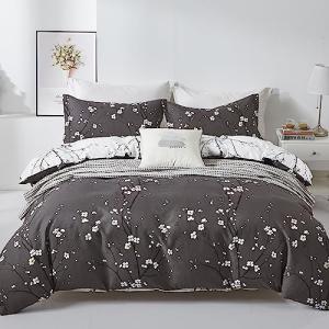 WONGS Floral Queen Duvet Cover Set, 3 Pieces