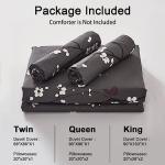 WONGS Floral Queen Duvet Cover Set, 3 Pieces