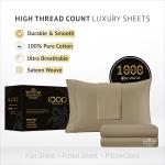 Egyptian Cotton King Size Bed Sheet Set - Taupe