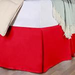 Premium Combed Cotton Red Bed Skirt for Queen