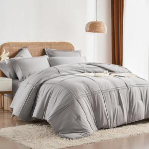 Yogeneg Full Size 7-Piece Grey Comforter Set