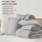 Yogeneg Full Size 7-Piece Grey Comforter Set