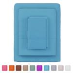 Blue Brushed Microfiber Twin Sheet Set - 3 Pieces