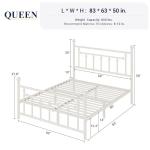 Queen Size Vintage Metal Bed Frame with Headboard