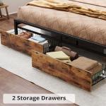 California King Bed Frame with Storage and Charging