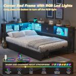 Twin Corner Bed Frame with Storage and LED Lights