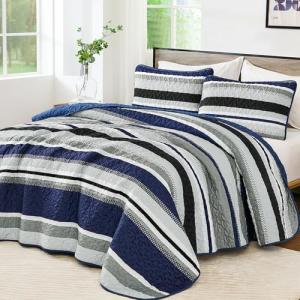 Navy Blue Queen Size Lightweight Quilt Bedding Set