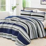 Navy Blue Queen Size Lightweight Quilt Bedding Set