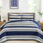 Navy Blue Queen Size Lightweight Quilt Bedding Set