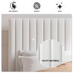 Elegant Queen Upholstered Velvet Bed Frame in White