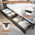 Twin Corner Bed Frame with Storage and LED Lights