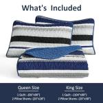Navy Blue Queen Size Lightweight Quilt Bedding Set