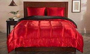 Soft Satin Comforter Set with Pillowcases - King Size