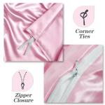 Blush Pink Satin King Size Duvet Cover Set