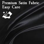 LIFCOM Queen Satin Sheet Set, 4 Pieces, Black