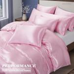 Blush Pink Satin King Size Duvet Cover Set
