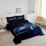 Feelyou Sports Car Comforter Blue Race Car Comforter Set for Kids Boys Girls Extreme Sports Theme Bedding Set Cool Speed Luxury Car Decor Quilt Set with 1 Pillowcase 2Pcs Bedding Twin