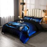 Feelyou Sports Car Comforter Blue Race Car Comforter Set for Kids Boys Girls Extreme Sports Theme Bedding Set Cool Speed Luxury Car Decor Quilt Set with 1 Pillowcase 2Pcs Bedding Twin