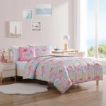Nautica Kids - Kids Comforter Set, Super Soft Toddler Bedding with Matching Shams & Throw Pillow, Kids Home Decor, Ideal Girl Room Essentials (Sutton Palm Trees Aqua, Full/Queen)
