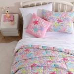 Nautica Kids - Kids Comforter Set, Super Soft Toddler Bedding with Matching Shams & Throw Pillow, Kids Home Decor, Ideal Girl Room Essentials (Sutton Palm Trees Aqua, Full/Queen)