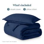 Bare Home Bedding Duvet Cover Extra Long Size - Premium 1800 Super Soft - Lightweight, Cooling Duvet Cover - Soft Breathable Bedding (Twin/Twin XL, Dark Blue)