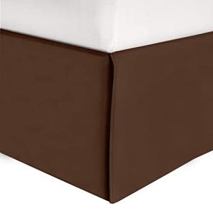 Elegant Comfort 1-Piece Solid Bed Skirt, 1500 Premium Hotel Quality Microfiber, Minimalist Design with a Modern Look- Easy Care, Wrinkle and Stain Resistant, Bedskirt, Full, Java Brown