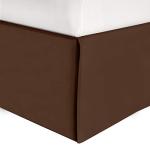 Elegant Comfort 1-Piece Solid Bed Skirt, 1500 Premium Hotel Quality Microfiber, Minimalist Design with a Modern Look- Easy Care, Wrinkle and Stain Resistant, Bedskirt, Full, Java Brown