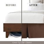Elegant Comfort 1-Piece Solid Bed Skirt, 1500 Premium Hotel Quality Microfiber, Minimalist Design with a Modern Look- Easy Care, Wrinkle and Stain Resistant, Bedskirt, Full, Java Brown