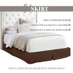 Elegant Comfort 1-Piece Solid Bed Skirt, 1500 Premium Hotel Quality Microfiber, Minimalist Design with a Modern Look- Easy Care, Wrinkle and Stain Resistant, Bedskirt, Full, Java Brown