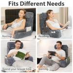 ENITYA Reading Pillow for Sitting in Bed Adult, XL Back Pillow for Bed Sitting up, Back Support Chair Pillow for Sitting up/Watching TV/Reading/Gaming/Resting/Post Surgery,Dark Grey