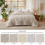 Bedsure Boho Tufted Queen Comforter Set - Beige Boho Bedding Comforter Sets, 3 Pieces Farmhouse Shabby Chic Embroidery Bed Set, Soft Fluffy Cozy Arch Pattern Comforter for All Seasons