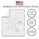 Sweet Jojo Designs 4-Piece Baby Crib Bedding Set (100% Cotton Jungle Animals) for Boys or Girls, Infants/Nursery incl. Blanket, Fitted Sheet, Skirt, Diaper Stacker (Neutral, Wildlife Safari, Elephant)