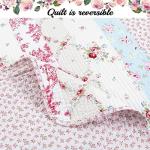 Cozy Line Home Fashions 100% Cotton Real Patchwork Pink Floral Cottage Shabby Chic Reversible Quilt Bedding Set, Bedspread, Coverlet (Wild Rose, Twin - 2 Piece)