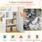 Giantex Full Over Full Bunk Bed with Stairs, Solid Wood Floor Bunk Bed with Storage Staircase & Full-Length Guardrails, Low Bunk Bed with for Kids, Teens, Adults, Dorm, Small Space, White