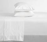 Feather & Stitch Softest 100% Cotton Sheets, 300 Thread Count Percale Weave Bedding, 16" Deep Pocket, Cooling Sheets, Breathable Bed Set, Hotel Premium Quality (King White)