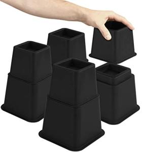 Utopia Bedding Adjustable Bed Furniture Risers - Elevation in Heights 3, 5 or 8 Inch Heavy Duty Risers for Beds and Under Bed Storage - Supports up to 1,300 lbs - (Set of 9 Riser, Black)