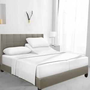 Split King Sheet Set - Luxury Split King Sheets for Adjustable Bed - 100% Cotton, 600 Thread Count Split King Sheets - 16" Deep Pocket Cooling Sheets for Split King Adjustable Bed - White