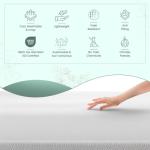 Feather & Stitch Softest 100% Cotton Sheets, 300 Thread Count Percale Weave Bedding, 16" Deep Pocket, Cooling Sheets, Breathable Bed Set, Hotel Premium Quality (King White)