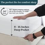 Split King Sheet Set - Luxury Split King Sheets for Adjustable Bed - 100% Cotton, 600 Thread Count Split King Sheets - 16" Deep Pocket Cooling Sheets for Split King Adjustable Bed - White