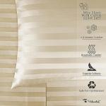 URBANHUT 800 Thread Count Egyptian Cotton Damask Striped King Size Sheets Set (4 Pc) - Ultra Soft & Smooth, Sateen Weave King Size Sheets, Luxury Hotel Sheets with 16" Deep Pocket - Sand