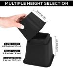 Utopia Bedding Adjustable Bed Furniture Risers - Elevation in Heights 3, 5 or 8 Inch Heavy Duty Risers for Beds and Under Bed Storage - Supports up to 1,300 lbs - (Set of 9 Riser, Black)