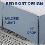 Cathay Home Double Brushed Microfiber Pleated Easy Fit Bed Skirt, Ultra Soft, Fade and Wrinkle Resistant - Blue Fog, Queen