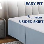 Cathay Home Double Brushed Microfiber Pleated Easy Fit Bed Skirt, Ultra Soft, Fade and Wrinkle Resistant - Blue Fog, Queen