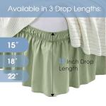 FreshCulture Queen Bed Skirt, Elastic Wrap Around Bed Skirt Queen Size, Bed Skirts for Adjustable Bed, Easy Fit with 15-Inch Tailored Drop, Hotel Quality Dust Ruffle for Queen Bed (Sage Green)