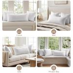 MIULEE 14x36 Inch Premium Lumbar Throw Pillow for Bed Sofa Couch Virgin Microfiber with 100% Cotton Cover Decorative Throw Pillow Insert Stuffer Form
