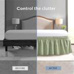 FreshCulture Queen Bed Skirt, Elastic Wrap Around Bed Skirt Queen Size, Bed Skirts for Adjustable Bed, Easy Fit with 15-Inch Tailored Drop, Hotel Quality Dust Ruffle for Queen Bed (Sage Green)